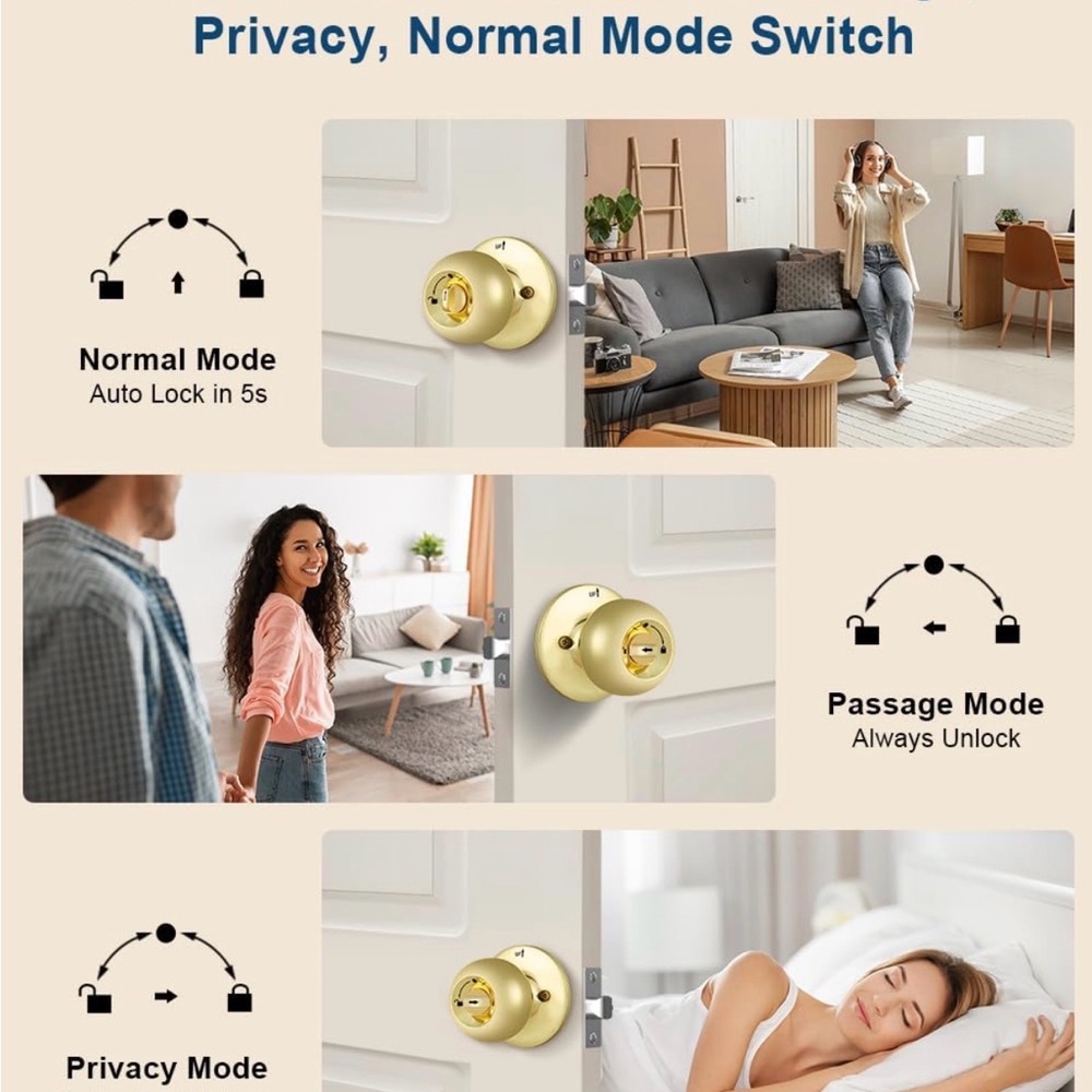 Smart Door Knob w/ Keypad & Fingerprint | App Control Lock | K10 Plus - Picture 6 of 9